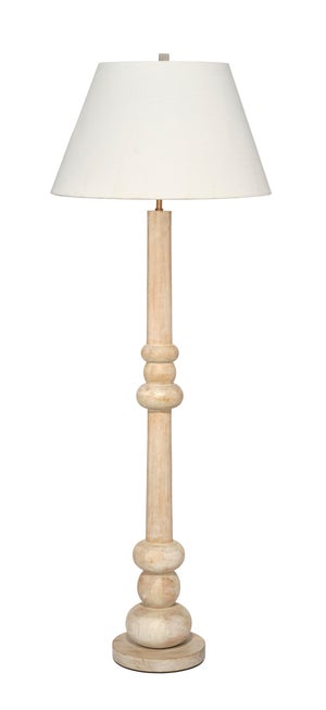 Augustine Floor Lamp, White Washed Wood