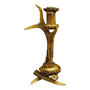 Antique Antler Candle Holder With Deer Horns, Germany Around 1900