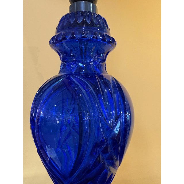 Blue Crystal Table Lamp, 1970s For Sale - Image 4 of 6