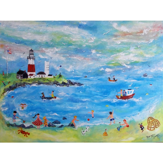 Contemporary Therese James Montauk Point Lighthouse 2016 For Sale - Image 3 of 3