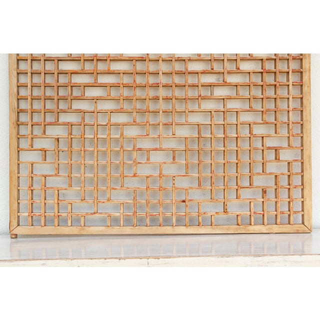 Wood Large Antique Wood Pagoda Window For Sale - Image 7 of 9