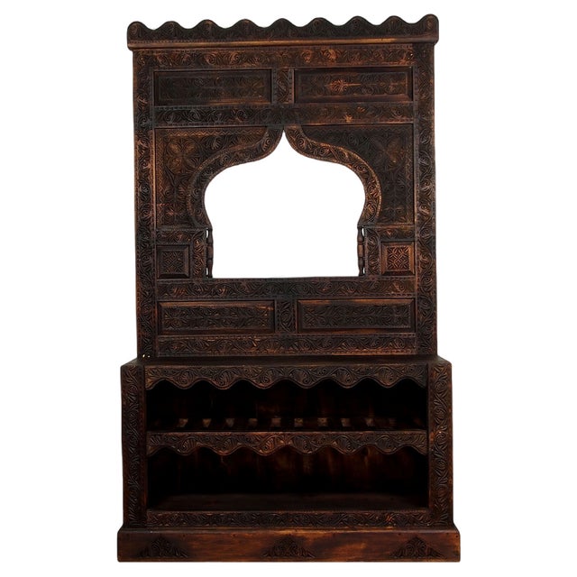 Vintage Hand Carved Wooden Hall Console Tables, 1990s For Sale