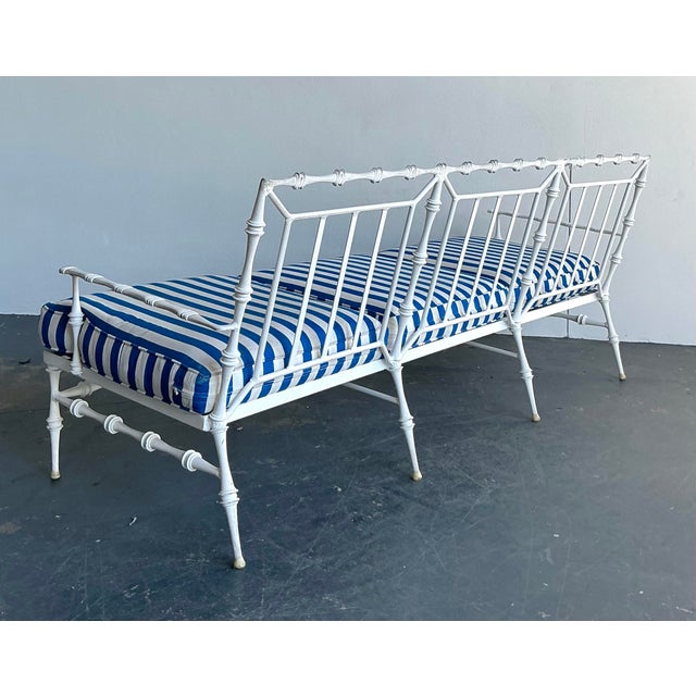 Phyllis Morris Vintage Regency Phyllis Morris Cast Aluminum Sofa For Sale - Image 4 of 6