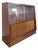 Mid-Century Sliding Door Display Bookcase with Adjustable Glass Shelves For Sale