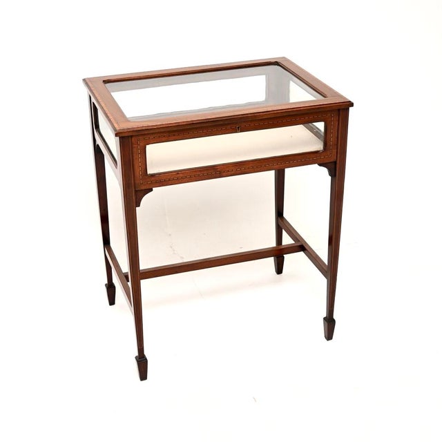 Antique Edwardian Inlaid Jewelry Display Table, 1900 For Sale - Image 11 of 11