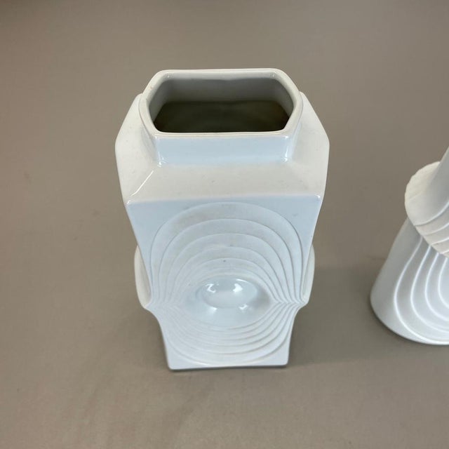 Op Art Porcelain Vases by Royal Bavaria KPM, Germany, 1970s, Set of 2 For Sale - Image 6 of 18
