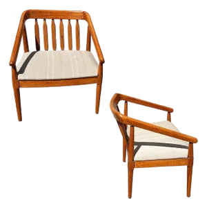 Mid-Century "Declaration" Oak Arm Chairs by Kipp Stewart for Drexel, Pair