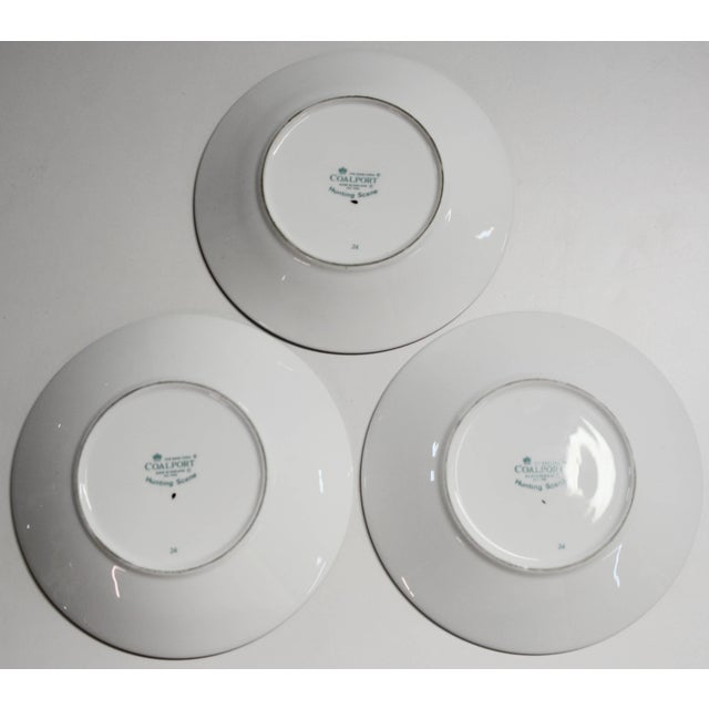 Mid-Century Modern Wedgewood Coalport Hunting Scene Set of Three Bread and Butter Bone China Plates For Sale - Image 3 of 6