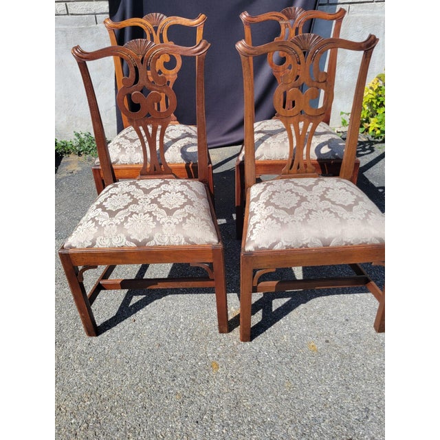 Early 20th Century Set of 4 Early 20th Century English Dining Room Chairs For Sale - Image 5 of 16