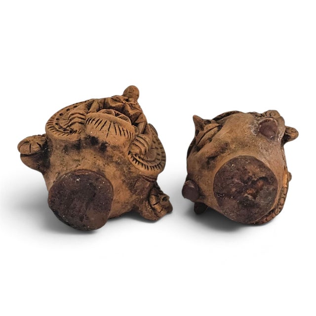 Mid-20th Century Thai Ramakien-Style Terracotta Character Busts, Pair For Sale - Image 15 of 16