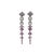 Contemporary Jean Vitau Pink Sapphire Diamond 18k White Gold Long Drop Clip Earrings- Set of 2 For Sale - Image 3 of 6