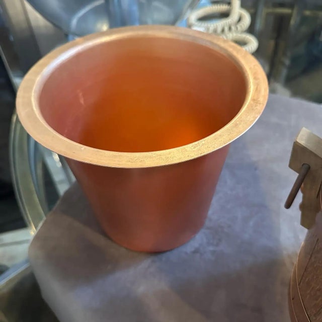 A 1960s Mid-Century Modern Oak and Copper French Wine Cooler For Sale - Image 13 of 14