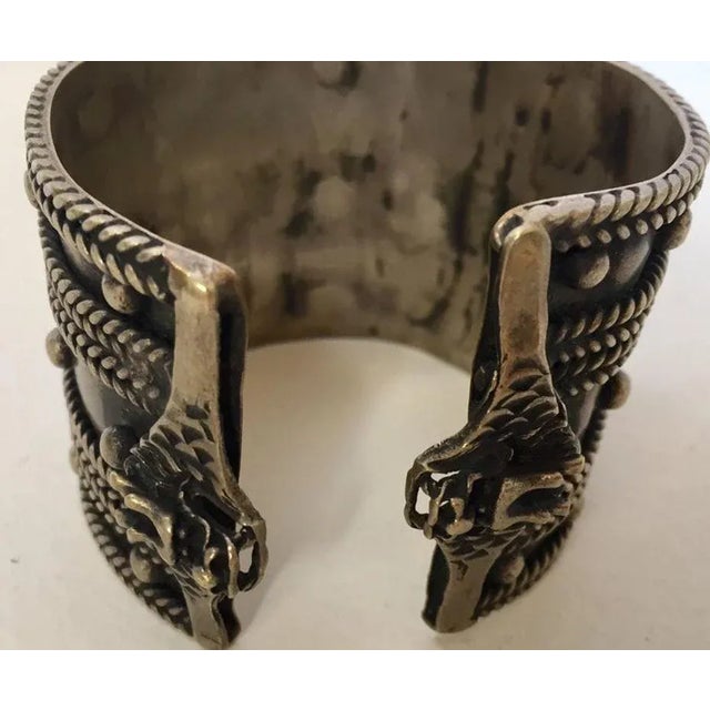Mid 20th Century Moroccan Vintage Berber Tribal Ethnic Cuff For Sale - Image 4 of 18