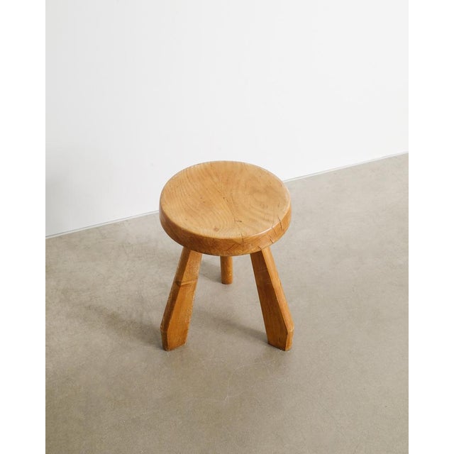 Charlotte Perriand French Mid Century Wooden Tripod Sandoz Pine Stool by Charlotte Perriand, 1960s For Sale - Image 4 of 6