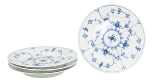 Blue Fluted Plain Salad Plates in Porcelain by Royal Copenhagen, 1960s, Set of 4