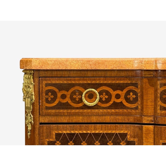 Brown Louis Xvi, Commode, Bronze, Parquetry, Faux Marble, France, 20th C. For Sale - Image 8 of 15