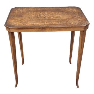 20th Century Satinwood Inlaid Mahogany Side Table Candle Stand For Sale