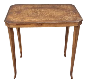 20th Century Satinwood Inlaid Mahogany Side Table Candle Stand