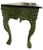 Antique Style Carved Green Wood Marble Top Console Table. For Sale - Image 4 of 4