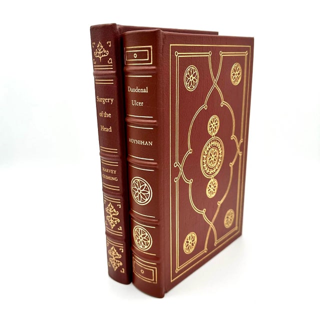 Late 20th Century Limited Edition Red & 22k Gold Leather Bound Medicine Books a Pair For Sale - Image 4 of 12