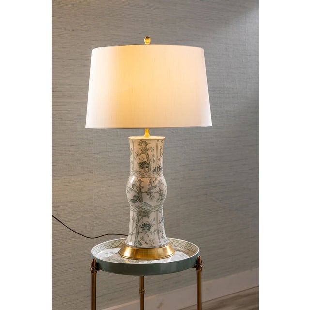 2020s Jardin Green Chinoiserie Lamp For Sale - Image 5 of 7