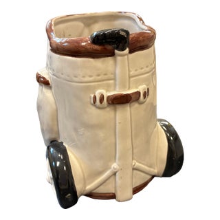Vintage Japanese Golf Bag Planter/Pencil Holder For Sale