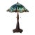 Early 20th Century Tiffany Style Stained Leaded Glass Table Lamp With Jewels For Sale