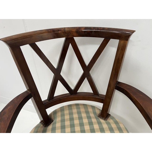 Wood Art Deco Office Chair in Mahogany, 20th Century For Sale - Image 7 of 9