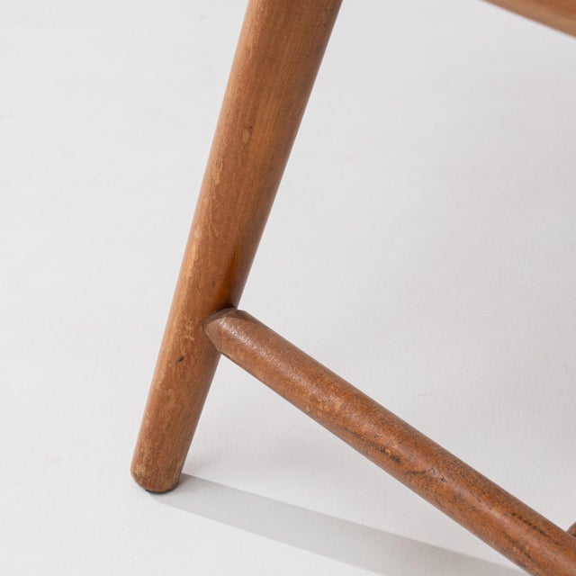 20th Century French Wooden Lounge Chairs With Upholstered Seats - A Pair For Sale - Image 13 of 18