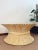 Organic, stylized modern design crafted of natural rattan stalks, corset & bound by overlapping rattan 'ties', Base can...
