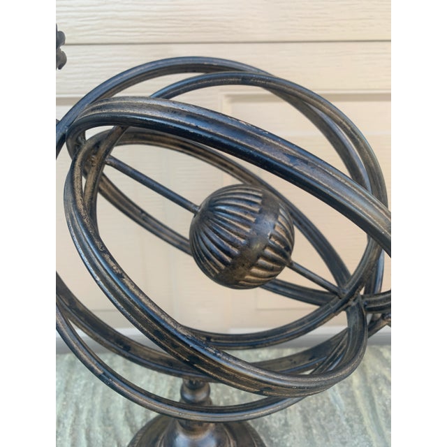 Late 20th Century Vintage French Country Iron Garden Armillary Sundial, Classic English Garden Decor For Sale - Image 5 of 10