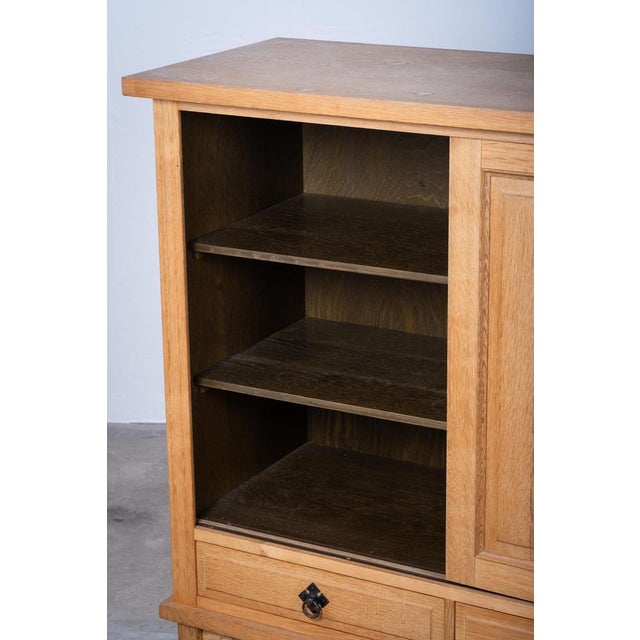 Brutalist Oak Sideboard attributed to Henning Kjærnulf, Denmark, 1960s For Sale - Image 11 of 18