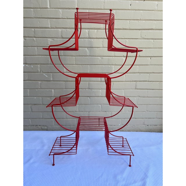 Introducing the exquisite Mid-Century Hollywood Regency Asian Pagoda Plant Stand, a stunning piece that combines elegance...