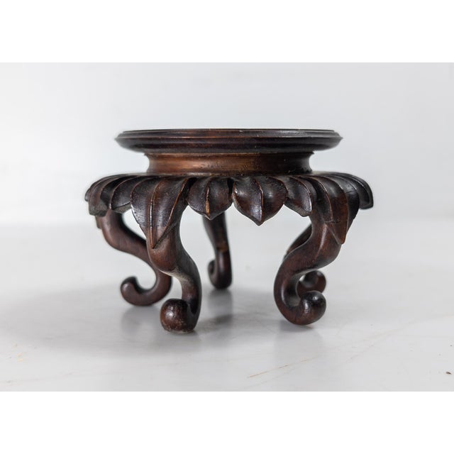 20th Century Chinese Carved Lotus Form Display Stand Base For Sale - Image 4 of 8
