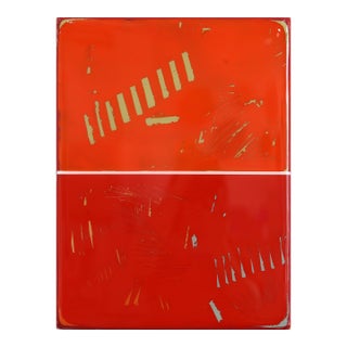 The Window 378 - Contemporary Shiny Resin Minimalist Red Dual Tone Artwork by Ricky Hunt For Sale