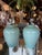 Vintage Pair Green Crackle Porcelain Ceramic Table Lamps Brass Newly Wired For Sale In West Palm - Image 6 of 10