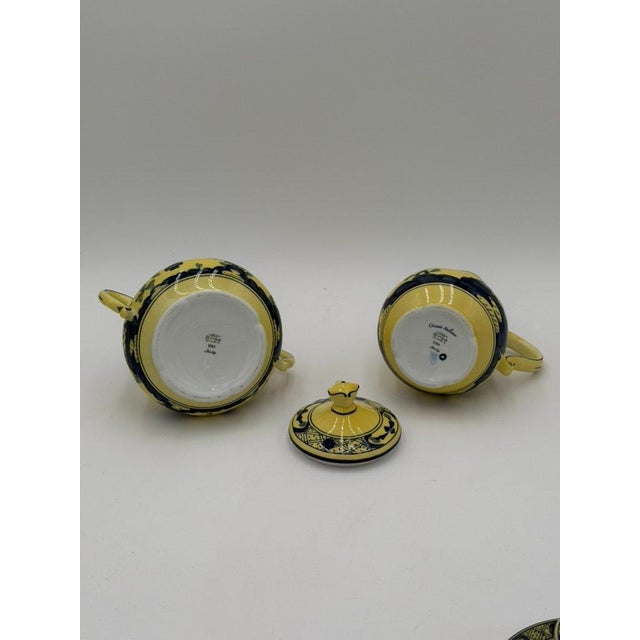 Ginori 1735 Oriente Italiano Citrono Covered Sugar Bowl and Creamer For Sale - Image 18 of 18