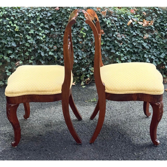Brown 19th Century Flame Mahogany French Victorian Chairs - A Pair For Sale - Image 8 of 12