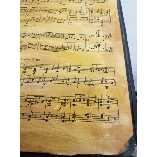 19th Century Country Decoupaged Sheet Music Plant Stand For Sale - Image 4 of 8