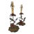 Early 20th Century Tole Flower Lamps - Set of 2 For Sale