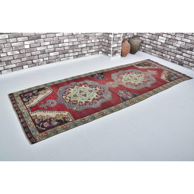 1960s Oversize Turkish Low Pile Runner For Sale - Image 9 of 9