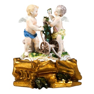 Early Allegory of Agriculture Cupid Group by C.C. Punct for Meissen, Germany, 1763 For Sale
