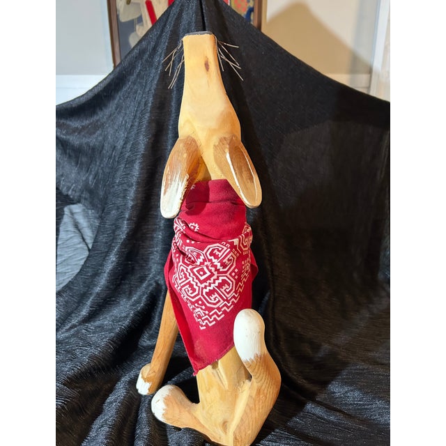 Santa Fe folk artist Jorge Rodriguez created this wiley coyote out of cottonwood and possibly pine in the mid-1980's. This...