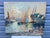 Mid 20th Century Mid Century Impressionist Painting of Boat Harbor Signed For Sale - Image 5 of 5