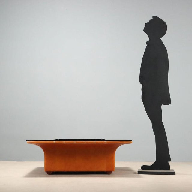 Frau coffee table from the 1970s featuring an elegant and functional design. The wooden frame is expertly covered in...