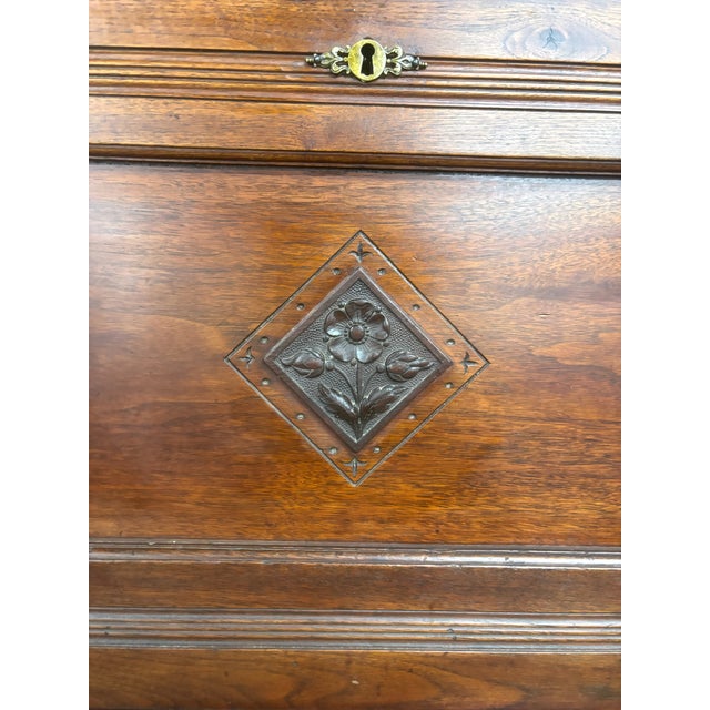 Antique Late 19th Century Victorian Walnut Drop Front Drop Lid Secretary Desk For Sale - Image 10 of 18