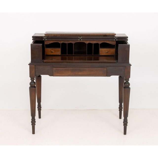 Edwardian Antique Mahogany Spinet Writing Desk, Early 20th Century For Sale - Image 4 of 9