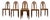 1930s Set of Six French Art Deco Carved Maple & Cane Dining Chairs For Sale