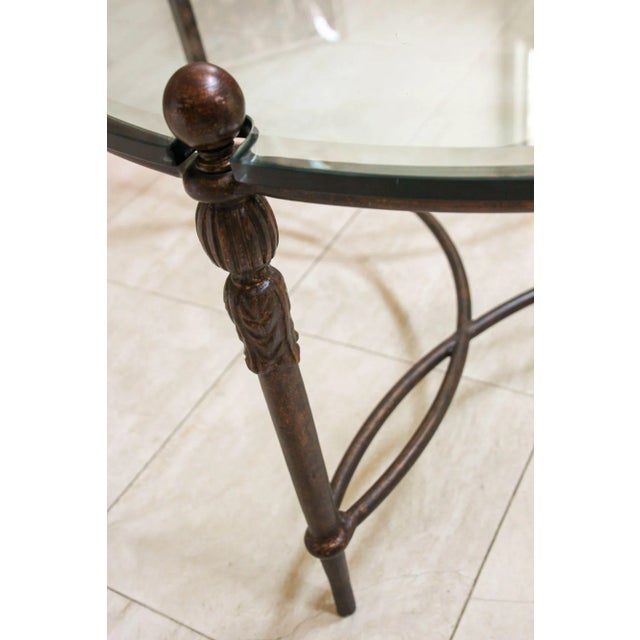Brown Michael Taylor Designs Montecito Round Glass Outdoor Coffee Table For Sale - Image 8 of 14