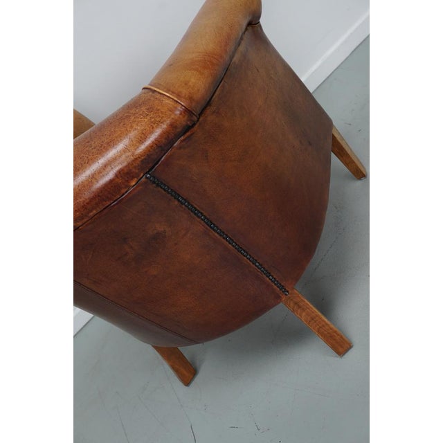 Brown Vintage Dutch Cognac Leather Club Chair For Sale - Image 8 of 15